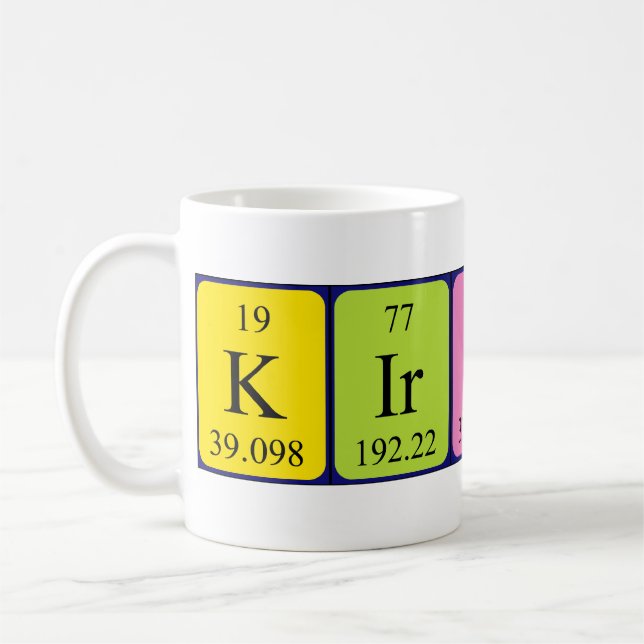 Kirsten periodic table name mug (Left)