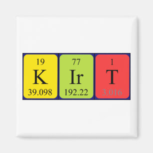 Kirt periodic table name magnet
