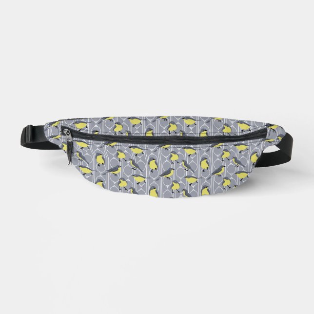 Kirtland's Warblers Bird Lovers Grey and Yellow Bum Bags (Front)