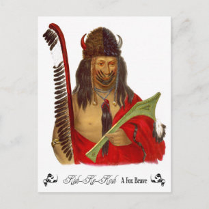 Kish-Ke-Kosh, a Fox Brave with buffalo headdress Postcard