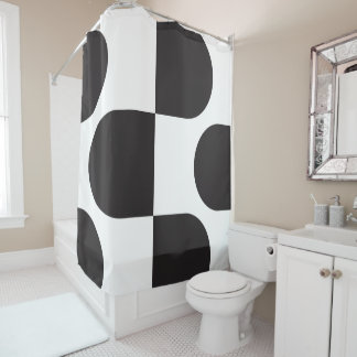 Kismet Black & White Shower Curtain