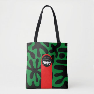 kismet green tote bag