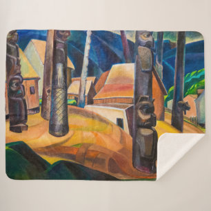 Kispiax Village   Emily Carr   Sherpa Blanket