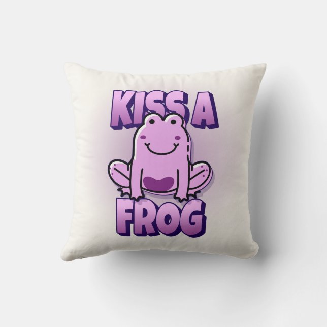 Kiss A Pink Frog Cushion (Back)