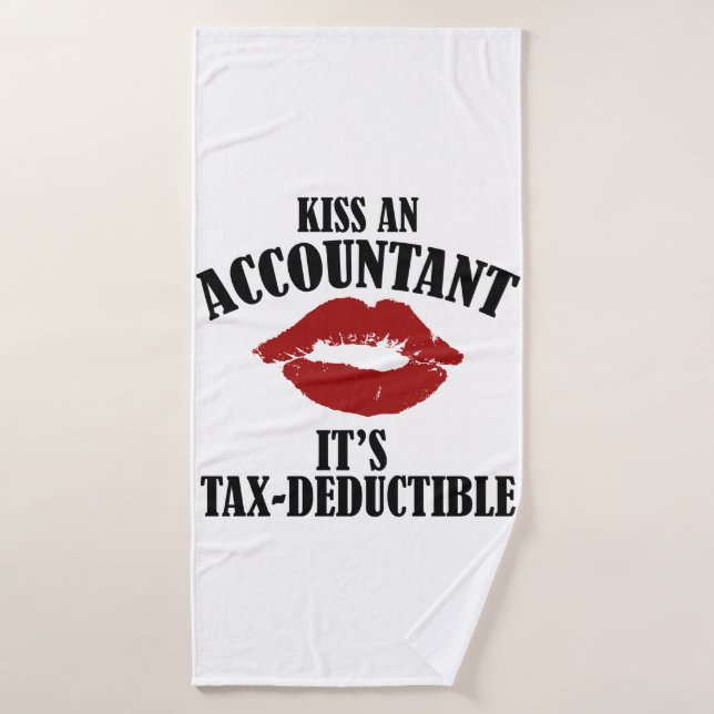 kiss an accountant funny CPA Bath Towel (Bath Towel)