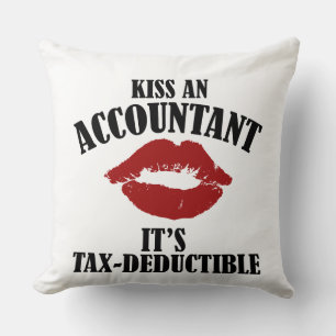 kiss an accountant funny CPA Cushion