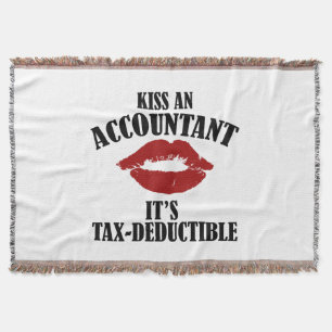 kiss an accountant funny CPA Throw Blanket