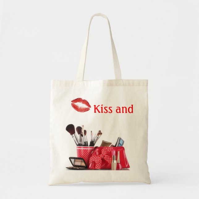 "Kiss and Makeup" tote bag (Front)