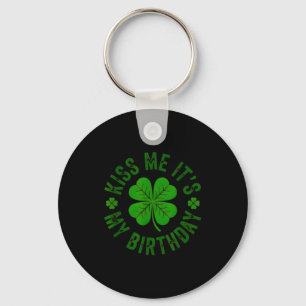 Kiss birthday funny st patrick's day shamrock key ring