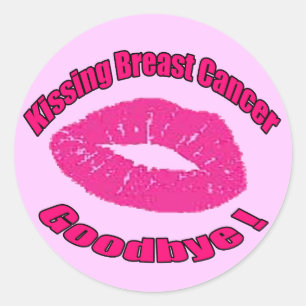 Kiss Breast Cancer Goodbye Classic Round Sticker
