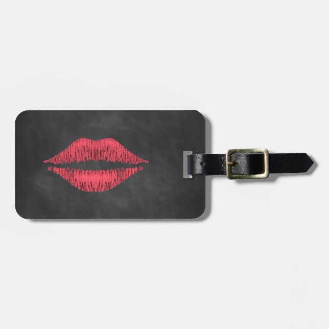 Kiss Chalkboard Luggage Tag (Front Horizontal)