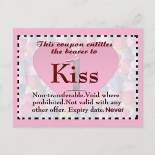 Kiss Coupon Postcard