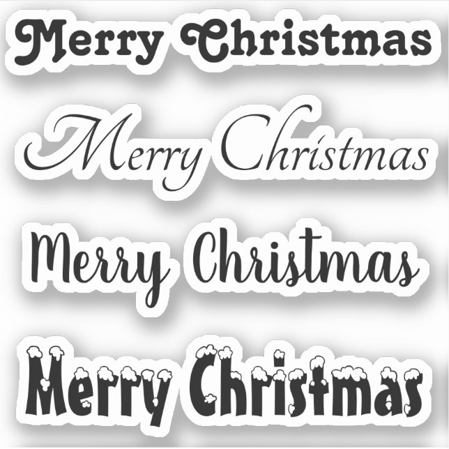 Kiss-Cut Custom Greeting x4 #1 (Merry Christmas) S (Front)