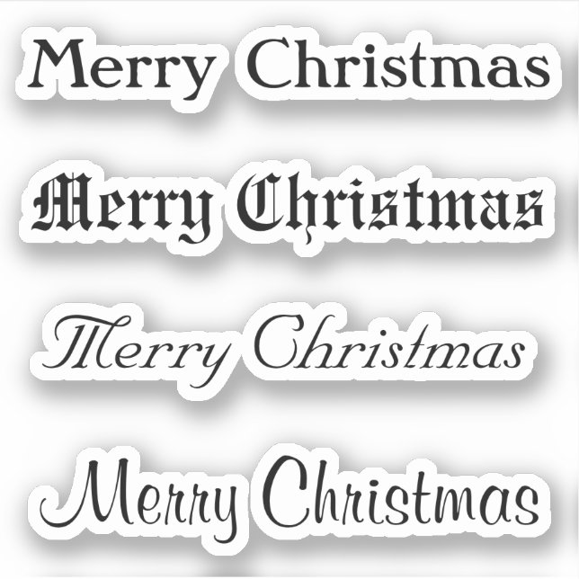 Kiss-Cut Custom Greeting x4 #5 (Merry Christmas) (Front)