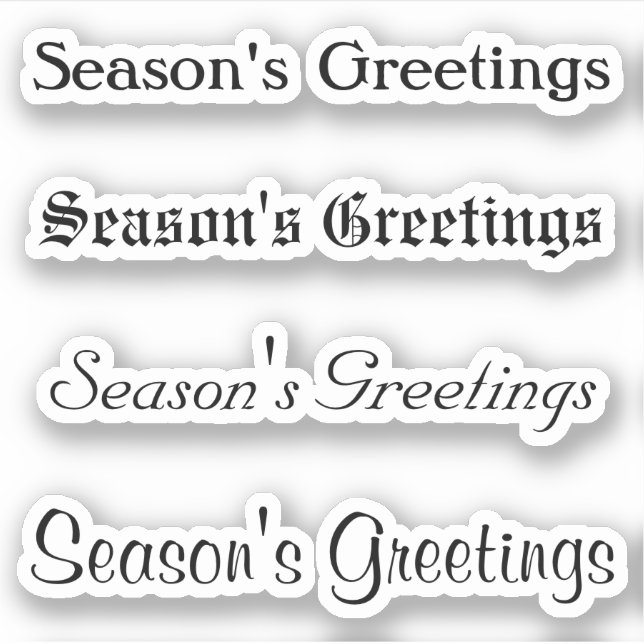 Kiss-Cut Custom Greeting x4 #6 (Season's Greeting) (Front)