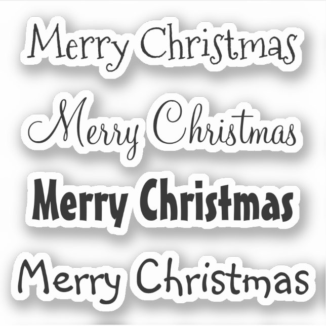 Kiss-Cut Custom Greeting x4 #7 (Merry Christmas) (Front)
