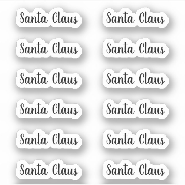 Kiss-Cut Santa Claus Signature Angeletti Script (Front)