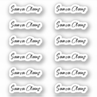 Kiss-Cut Santa Claus Signature Branded Sticker