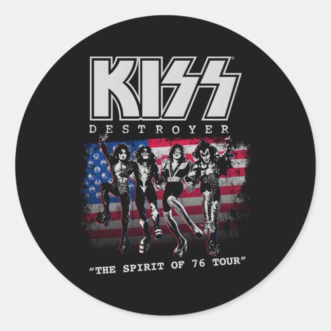 Kiss Destroyer The Spirit Of '76 Classic Round Sticker (Front)