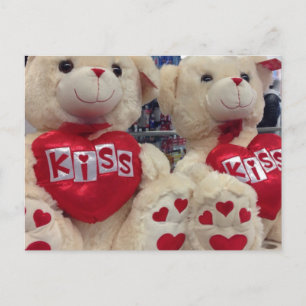Kiss Drugstore Teddy Bear Valentine's Day Heart Holiday Postcard