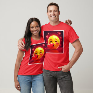 Kiss Emoji: Love and Hearts Art T-Shirt