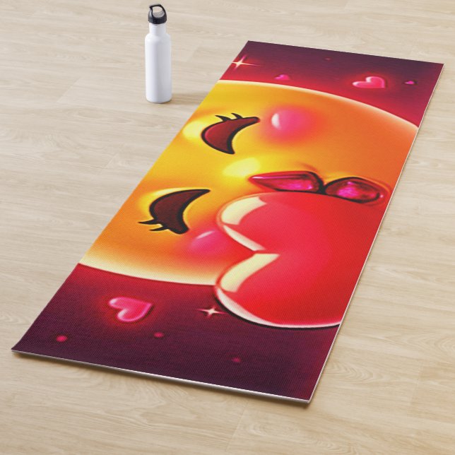 Kiss Emoji: Love and Hearts Art Yoga Mat (In Situ)