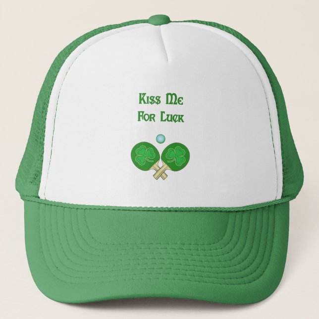Kiss for Luck Ping Pong Trucker Hat (Front)