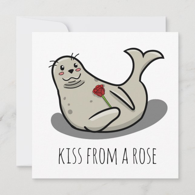 "Kiss from a rose" funny valentines day card (Front)