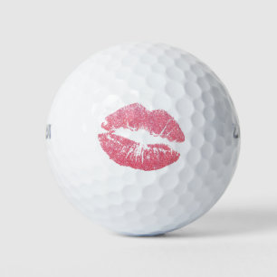Kiss golf balls, fun pink lips gift golf balls