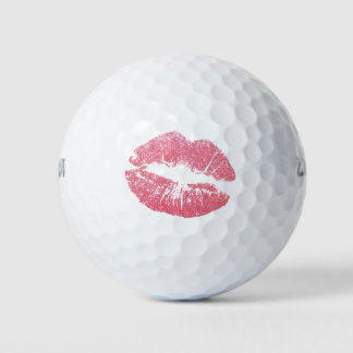 Kiss golf balls, fun pink lips gift golf balls