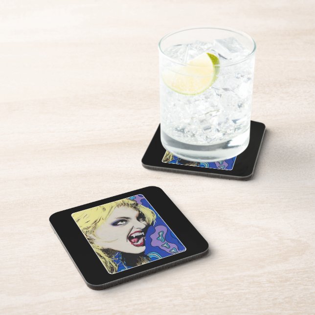 ‘Kiss Hard’ Painting on a  Coaster (Right Side)