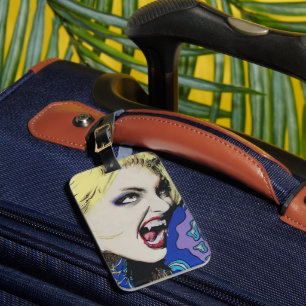 ‘Kiss Hard’ Painting on a  Luggage Tag