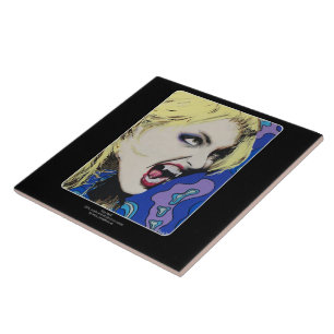 ‘Kiss Hard’ Painting on a Tile