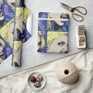 ‘Kiss Hard’ Painting on a  Wrapping Paper