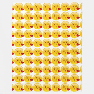 Kiss-Heart emoji Fleece Blanket