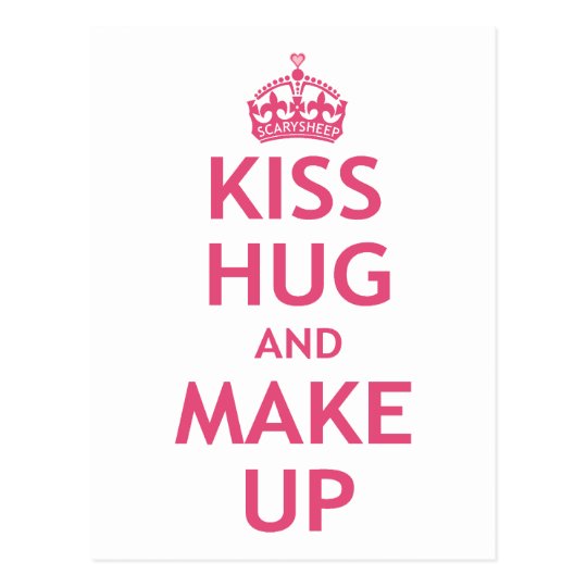 Kiss Hug and Make Up Postcard