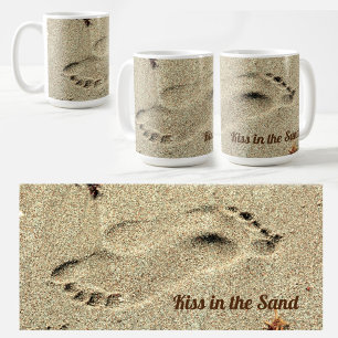 Kiss in the Sand Beach Coffee Mug