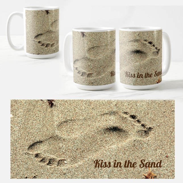 Kiss in the Sand Beach Coffee Mug (Creator Uploaded)