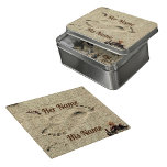 Kiss in the Sand Footprints Romantic Personalized Jigsaw Puzzle<br><div class="desc">Two footprints in the sand align as in a passionate kiss on this unique keepsake jigsaw puzzle. Customize with the names of lovers for a truly unique and romantic wedding or anniversary gift for a couple. It could be a perfect reminder of a romantic beach honeymoon. This image is original...</div>