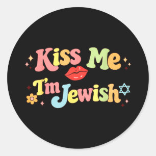 Kiss jewish funny jewish humour valentine's dayKis Classic Round Sticker