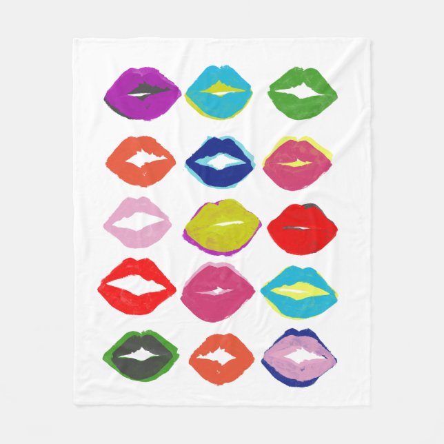 Kiss Kiss Fleece Blanket (Front)
