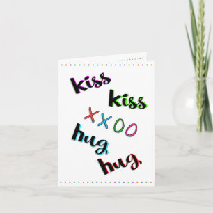 Kiss Kiss Hug Hug Love Lover Friend Fun Birthday Card
