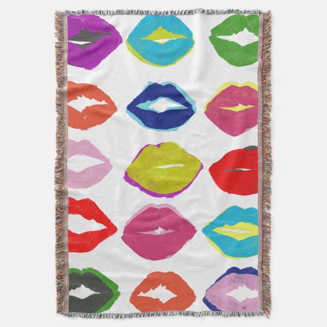 Kiss Kiss Throw Blanket (Front Vertical)