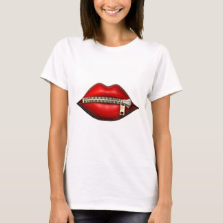 Kiss Lip Zipper Art T-Shirt