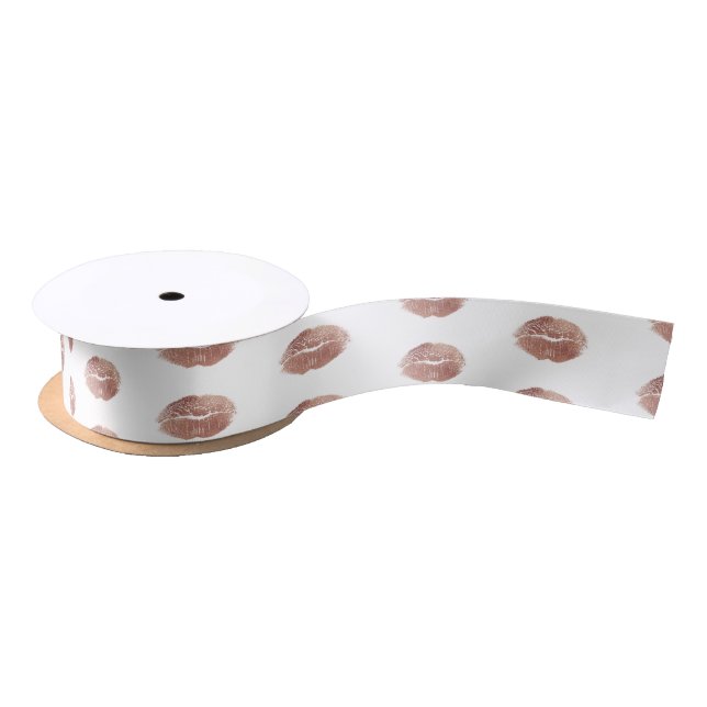 Kiss Lips Bridal Shower Ribbon Satin Ribbon (Spool)