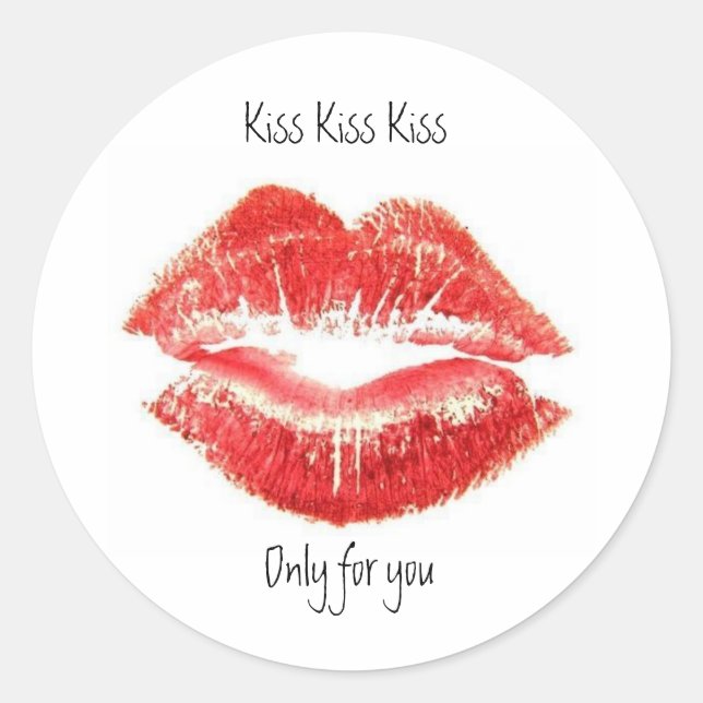 kiss_lips, classic round sticker (Front)