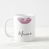 Kiss Lips Lipstick Personalised Mug