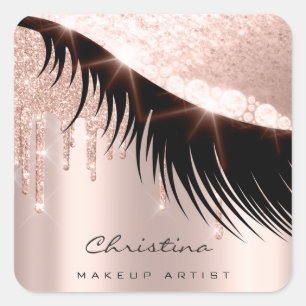 Kiss Lips Makeup Artist Glitter Lashe Sparkly Blog Square Sticker