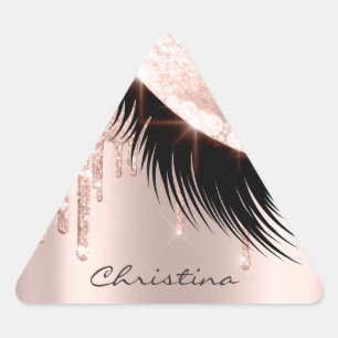 Kiss Lips Makeup Artist Glitter Lashe Sparkly Blog Triangle Sticker