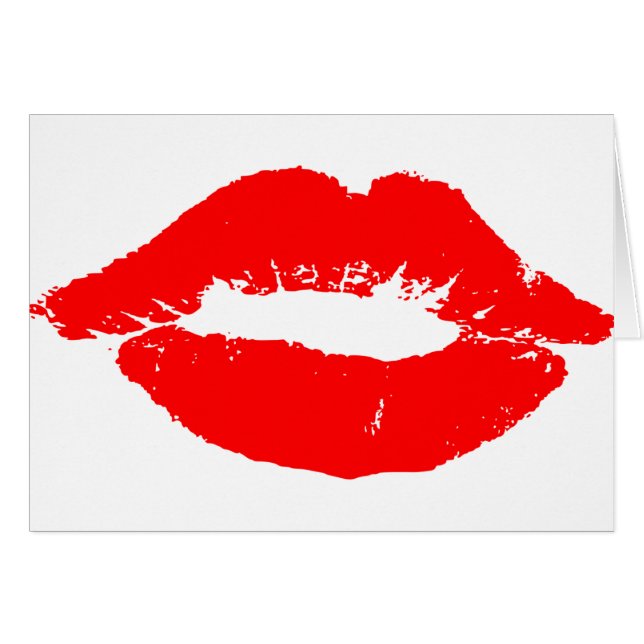 Kiss Lips Red Lipstick Love Passion Valentine (Front Horizontal)
